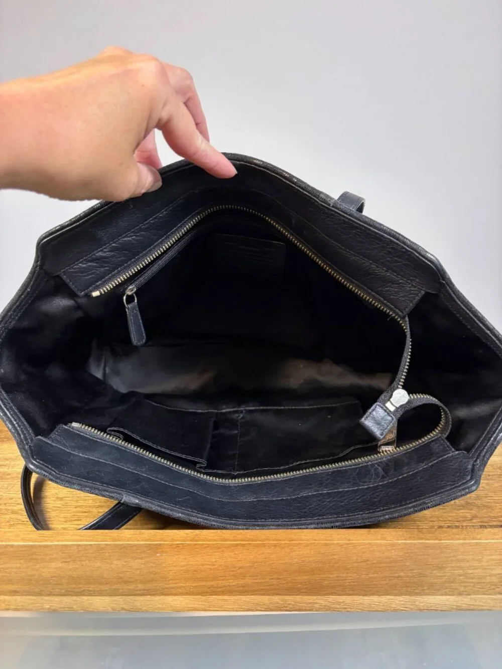 Coach Taylor Alexis Black Leather Shoulder Carryall